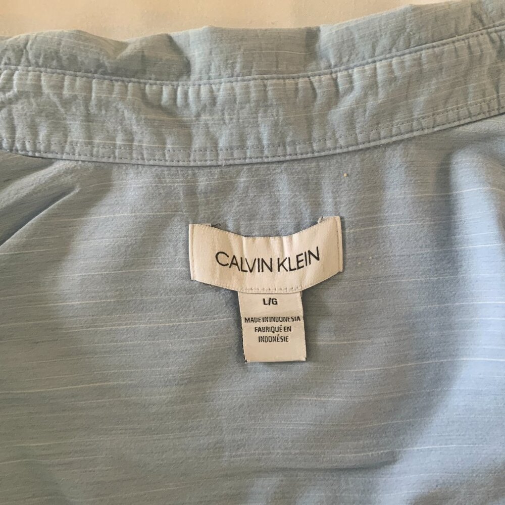 Calvin Klein Men Shirt Long Sleeve Blue Size L  [MT32] - Picture 8 of 11